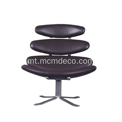 Corona Swivel Lounge Chair Miksija bil-Ġilda